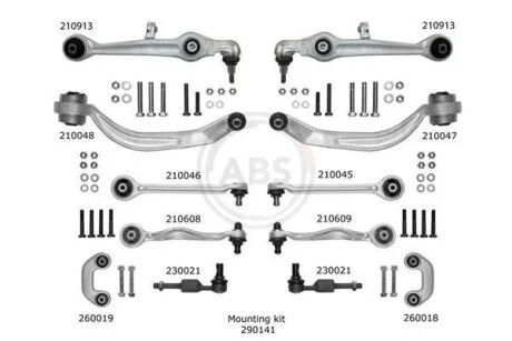 К-т важелів з накінечн. (конус 16-21mm) VW Passat B5 A.B.S. 219902