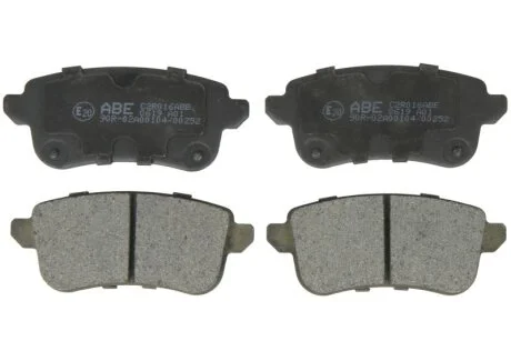 Комплект гальмівних колодок задн, NISSAN JUKE RENAULT CLIO V, ESPACE V, FLUENCE, GRAND SCENIC III, GRAND SCENIC IV, MEGANE IV, SCENIC III, SCENIC IV, TALISMAN 1.0-2.0D 12.08- ABE C2R016ABE