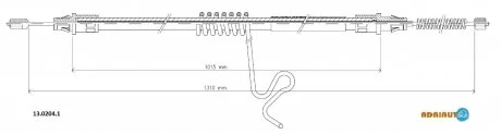 Трос ручника FORD Transit FWD CabRH4 / 00- ADRIAUTO 1302041
