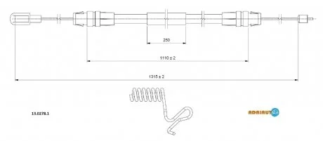 А_Трос гальмівний Ford Transit 2006 ADRIAUTO 1302781
