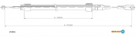 Трос гальмівний MERCEDES 200D-220D-230-240D/TDCentr. 76-/250T-280-300D/TDCentr. 76- ADRIAUTO 270211