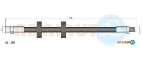 Шланг гальмівний гідравлічний ADRIAUTO 55.1204 (фото 1)