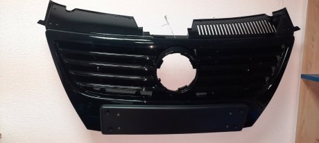 Решітка радіатора чорний хром (діаметр під емблему 150мм!), Passat B6 2005-2010 AND 30853108 (фото 1)