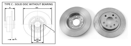 Диск гальмівний зад. Opel Vectra C 02- Sigma Aplus 61297AP