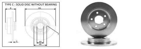 Гальмівний диск задній Ford C-Max, Focus II 1.4-1.8Alk 10.03-09.12 Aplus 61318AP