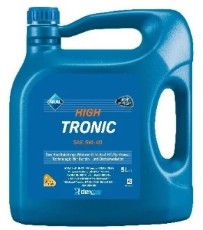 Масло моторное синтетика Aral HighTronic 5W-40 (DE) 5L A9 (VW 502 00/505 00/505 01 MB 229.31 Ford WSS-M2C917-ARenault RN0700 / RN0710 Fiat 9.55535 S2) ARAL 1529F9