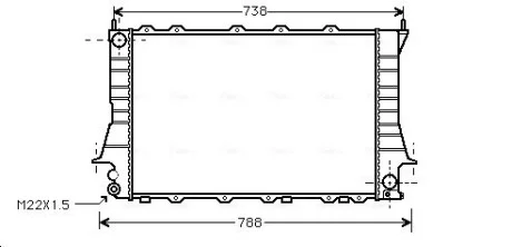 Радіатор AI 100/A6 2.6/28 MT 92-97 (Ava) AVA COOLING AIA2083