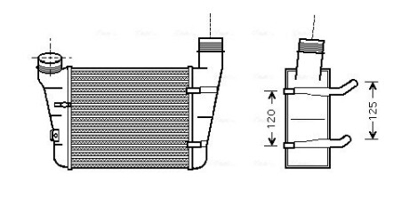 AI-A4 00-интеркулер 1.9TDi (±A±AC), 2.0TDi 103kW [OE. 8E0145805F / S] AVA COOLING AIA4221 (фото 1)