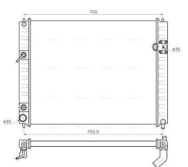 Радіатор, Система охолодження двигуна AVA COOLING DN2482