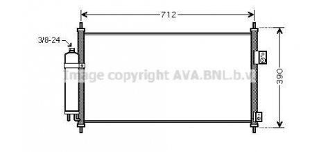 Радіатор кондиціонера X-TRAIL 20i/25i MT/AT 01- AVA COOLING DN5263D (фото 1)