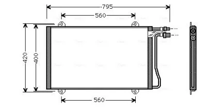 Радіатор кондиціонера MB SPRINT W901 MT/AT 95- AVA COOLING MS5219