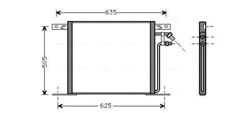 Радиатор кондиционера 108, 110, 113, 114 [OE. 638.835.0170] AVA COOLING MS 5220