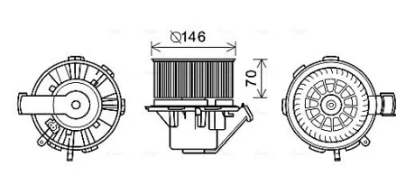Вентилятор салону MB, VW AVA COOLING MS8648