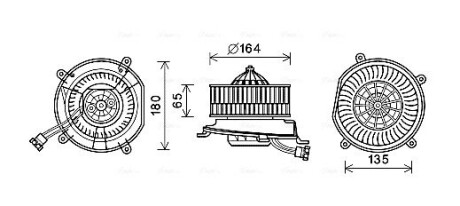 Вентилятор обігрівача MERCEDES E-CLASS W 211 (02-) (AVA) AVA COOLING MS8674 (фото 1)