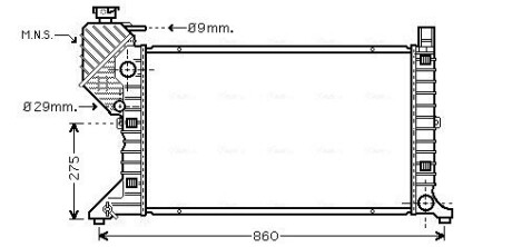 Радиатор охлаждения MERCEDES SPRINTER W 901-905 (95-) AVA COOLING MSA2300