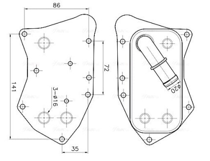 Охолоджувач оливи AVA COOLING OL3749 (фото 1)