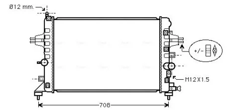 Радіатор ASTRA H 16i-16V MT/AT 04- (Ava) AVA COOLING OLA2363
