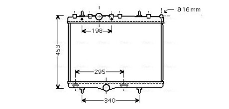 Радіатор 1.8i 16V, 2.0i 16V, 2.0HDiF [OE. 1330.J7, 96455874] AVA COOLING PE 2255 (фото 1)