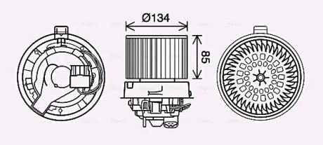 Вентилятор салону AVA COOLING RT8635
