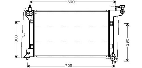 TO-COROLLA 01- радиатор охлаждения 1.4i VVTi (±AC), 1.6i 16V VVTi (±AC), 1.8i 16V VVTi (±AC), 1.8i 16V VVT AVA COOLING TO2302