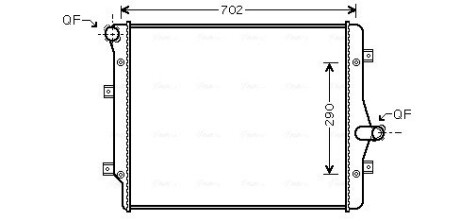 Радиатор охолодженя двигателя GOLF5/TOURAN/A3 DIES 03- VW2208 (Ava) AVA COOLING VN2208