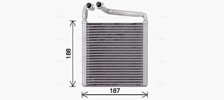 Радіатор обігрівача VOLKSWAGEN PASSAT B7 (362, 365) (10-) (вир-во AVA) AVA COOLING VN6416
