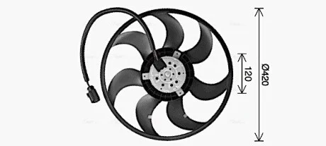 Вентилятор радіатора VOLKSWAGEN T5 (7H, 7E) (03-) (AVA) AVA COOLING VN7547