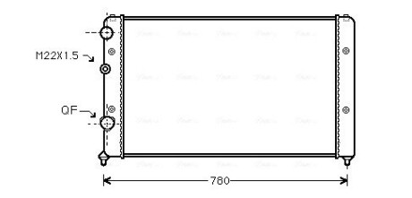 Радіатор PASSAT4 NT-D MT +AC 93-97 (Ava) AVA COOLING VNA2122