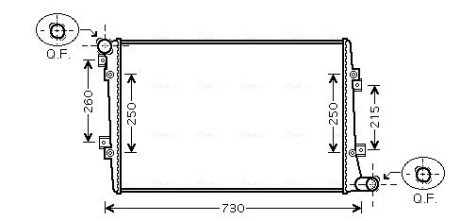 Радіатор охолодження AUDI; SKODA; VW VWA2255 (AVA) AVA COOLING VNA2255