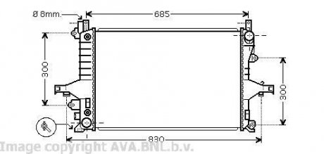 Радиатор двигателя AVA COOLING VO 2115