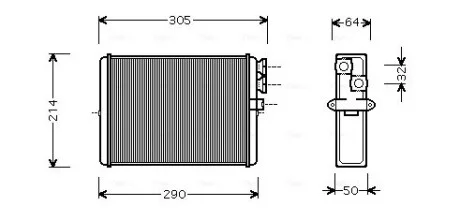 Радиатор печки HEATER S60/XC70/V70/S80 AVA COOLING VOA6110
