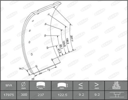 Гальмівні накладки задн (300x122. базовий) MERCEDES T2/LN1 04.86-12.94 BERAL KBL1735101561