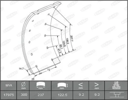 Гальмівні накладки задн (300x122. базовий) MERCEDES T2/LN1 04.86-12.94 BERAL KBL1735101561