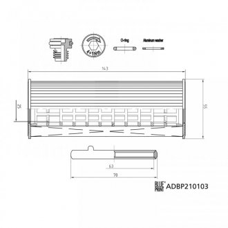 Фільтр масла з ущільнюючим кільцем BLUE PRINT ADBP210103 (фото 1)