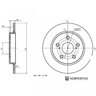 Гальмівний диск BLUE PRINT ADBP430103 (фото 1)