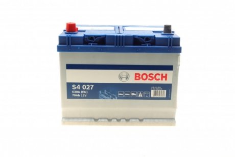 Акумулятор батарея АКБ S4 ASIA SILVER 70 А*год +/- 630A BOSCH 0092S40270 (фото 1)