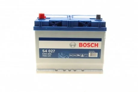 Аккумулятор батарея АКБ S4 ASIA SILVER 70 А * ч +/- 630A BOSCH 0092S40270