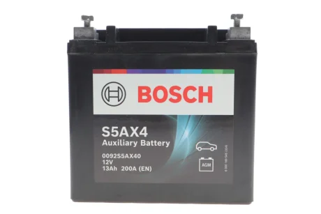 Акумулятор допомжній AGM AUX 12V 13 А*ч 200А BOSCH 0092S5AX40 (фото 1)