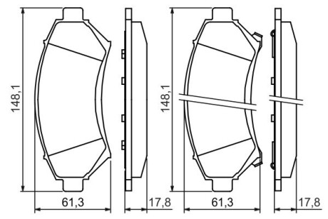 Гальмівні колодки перед. дискові Opel Sintra 2.2-3.0 -99 BOSCH 0 986 424 466