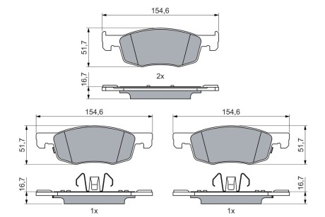 Колодки гальмівні дискові TOYOTA Yaris "F \'\'20>> BOSCH 0986460018 (фото 1)