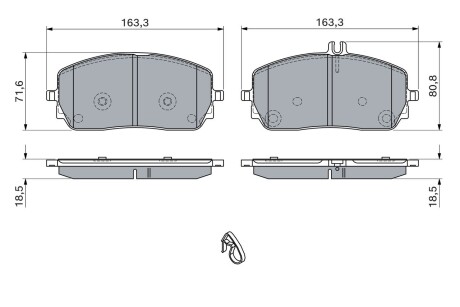 ДИСКОВІ КОЛОДКИ BOSCH 0 986 460 035 (фото 1)