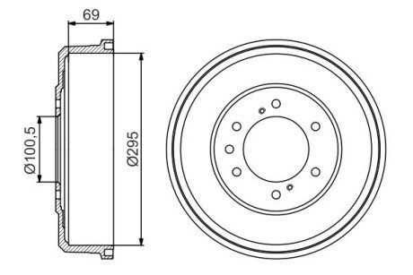 Гальмівний барабан BOSCH 0986477165 (фото 1)