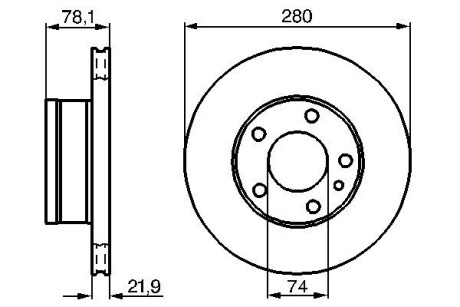 Гальмівний диск BMW 518/825/628/630/633/635/728/730/732/735 \'\'1.8-3.5 \'\'74-86 BOSCH 0986478041