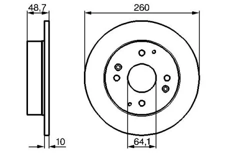 Тормозной диск HONDA / ROVER Accord / Civic / 600 задняя сторона BOSCH 0986478172