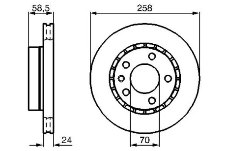 Тормозной диск OPEL Omega передняя сторона BOSCH 0986478265
