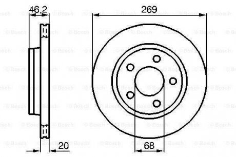 Тормозной диск AUDI 100/200 / Quattro / A8 / S8 задняя сторона BOSCH 0986478316