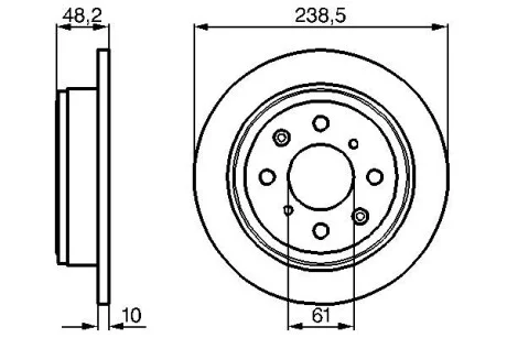 Диск гальмівний зад. HONDA CIVIC 1.6/1.8 87-01 BOSCH 0 986 478 350
