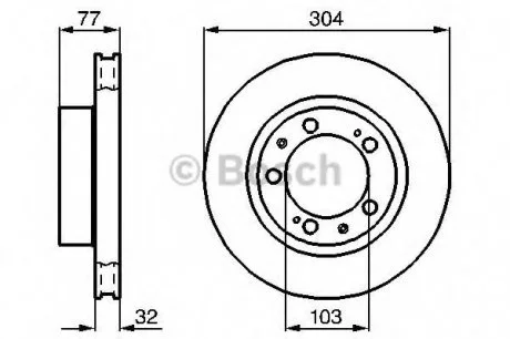 Тормозной диск AUDI / PORSCHE 80/928/944 передняя левая сторона BOSCH 0986478408