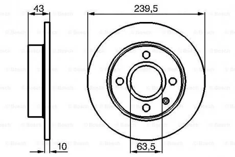 Тормозной диск FORD Escort / Orion / Fiesta передняя сторона BOSCH 0986478501