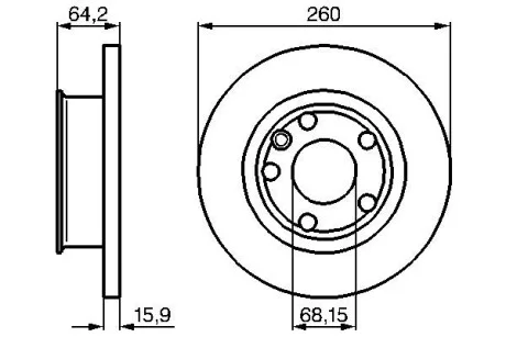 Тормозной диск VW California, Caravelle, Multivan, Transporter T4 передняя сторона BOSCH 0986478547